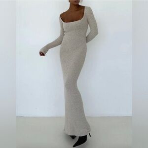 Rumored Cream Long Sleeve Dress
